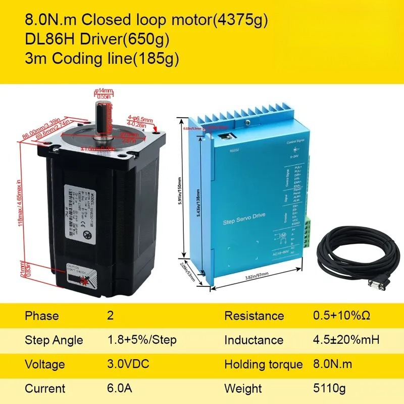 Set di Motori Passo-Passo Indu - Hybrid Servo Driver Nema 34 8.5Nm recensione e prezzo